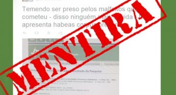 É falsa a notícia de que ex-presidente entrou com pedido de habeas corpus em Curitiba