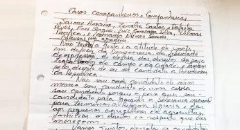 “Não sou candidato de mim mesmo”, diz Lula em carta a militantes em Greve de Fome