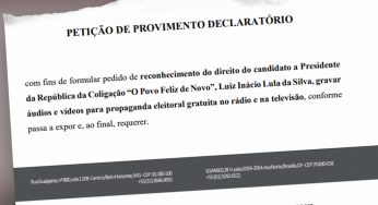 Lula requer ao TSE direito de gravar para o programa eleitoral