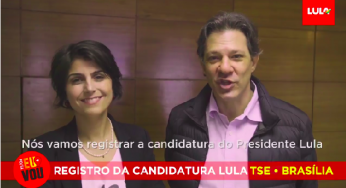 Recado de Haddad e Manuela sobre dia 15/08