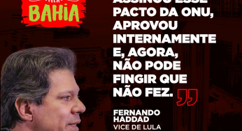 Haddad: “Brasil assinou pacto da ONU e não pode fingir que não fez”