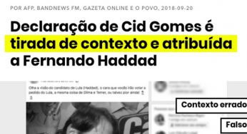 Projeto Comprova: vídeo de fala atribuída a Haddad é falso