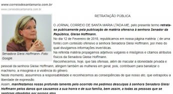 Gleisi vence mais uma ação contra ofensas e calúnias publicadas na internet