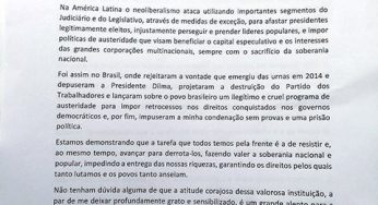 Carta de Lula para a Universidade de Comahue (Argentina)