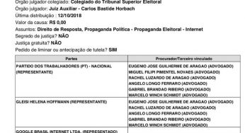 Gleisi Hoffmann vai ao TSE contra fake news que a liga a agressor de Bolsonaro