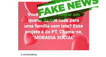 Combata #FakeNews: Programa Moradia Social de confisco de quarto é MENTIRA