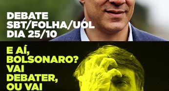 Haddad confirmado no debate SBT/UOL/Folha dia 25. E o Bolsonaro, vai fugir de novo?