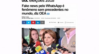 Fake news pelo WhatsApp na eleição do Brasil é fenômeno sem precedentes no mundo, diz OEA