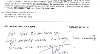 “Não reconheço essa sentença”, escreve Lula em intimação
