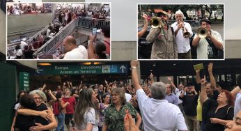 Manifestação pela libertação de Lula toma conta do maior terminal rodoviário da América Latina
