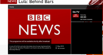 BBC anuncia transmissão de nova entrevista de Lula para hoje (10)