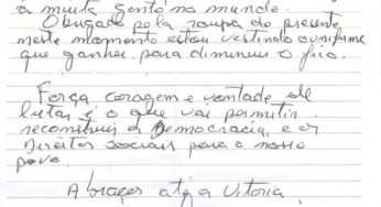 Lula em carta à Vigília: força, coragem e vontade para reconstruir a democracia