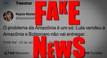 Bolsonaristas mentem que Lula vendeu Amazônia e se defendem com dados do PT