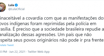 “Um país que não respeita seus povos originários não pode ir pra frente”, Lula.