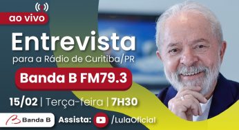 Lula concede entrevista à radio paranaense Banda B na manhã desta terça-feira