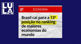 Com Bolsonaro, Brasil despenca para 13ª economia do mundo