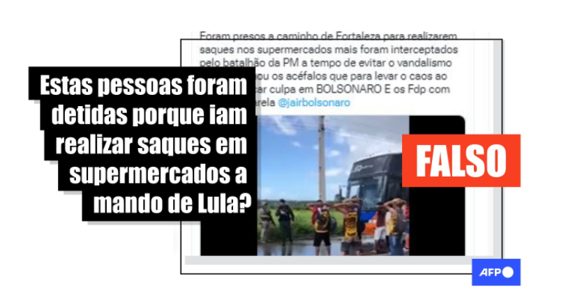 Vídeo vinculado ao ex-presidente Lula mostra, na verdade, abordagem policial de rotina a torcedores