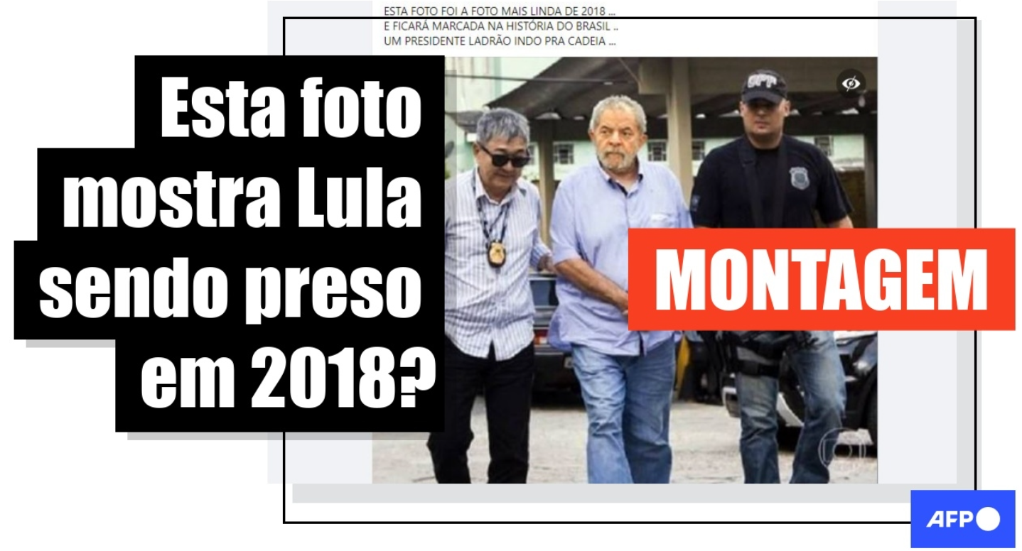 Suposta foto de Lula sendo preso foi alterada para incluir rosto do ex-presidente e é de 2015