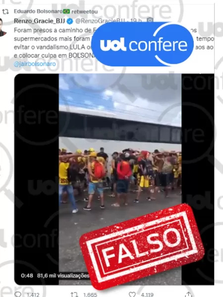 Vídeo mostra abordagem a torcedores, não 'saqueadores' de supermercados