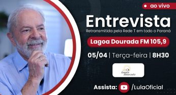 Lula dará entrevista à Rede T, do Paraná, nesta terça (05)