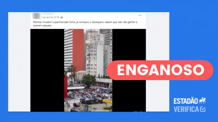 Protesto contra governo em supermercado não teve registro de invasão nem de participação do PT