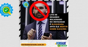 Instagram bloqueia lives de Eduardo Bolsonaro devido a repetidas mentiras sobre urnas