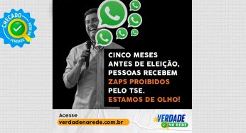 Cinco meses antes de eleição, pessoas recebem envios proibidos de Whatsapp