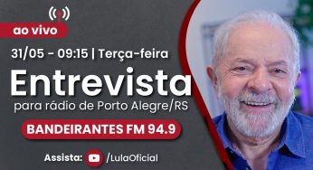 Lula concede entrevista para a Band FM de Porto Alegre (RS) nesta terça (31)