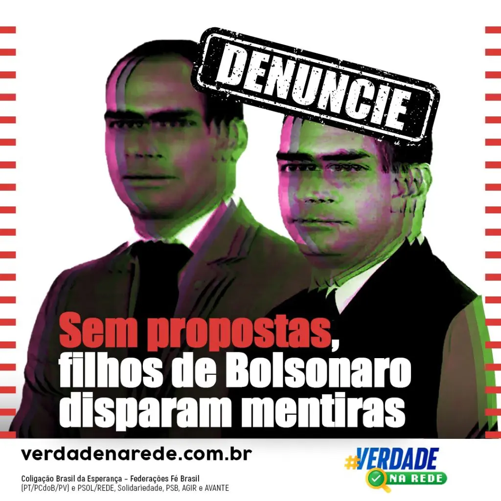 Os filhos de Bolsonaro não têm proposta, só mentiras