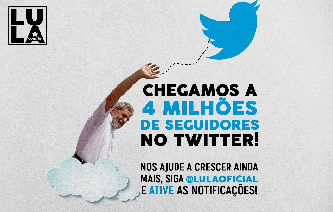 Lula ultrapassa os 4 milhões de seguidores no Twitter