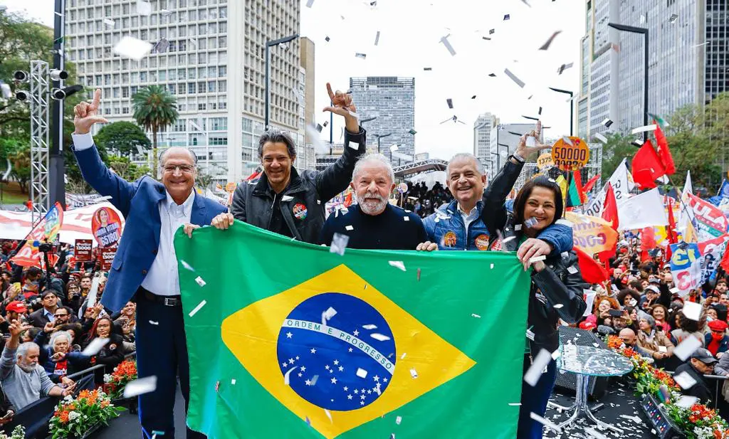 Lula com Alckmin, Haddad, Márcio e Lúcia França
