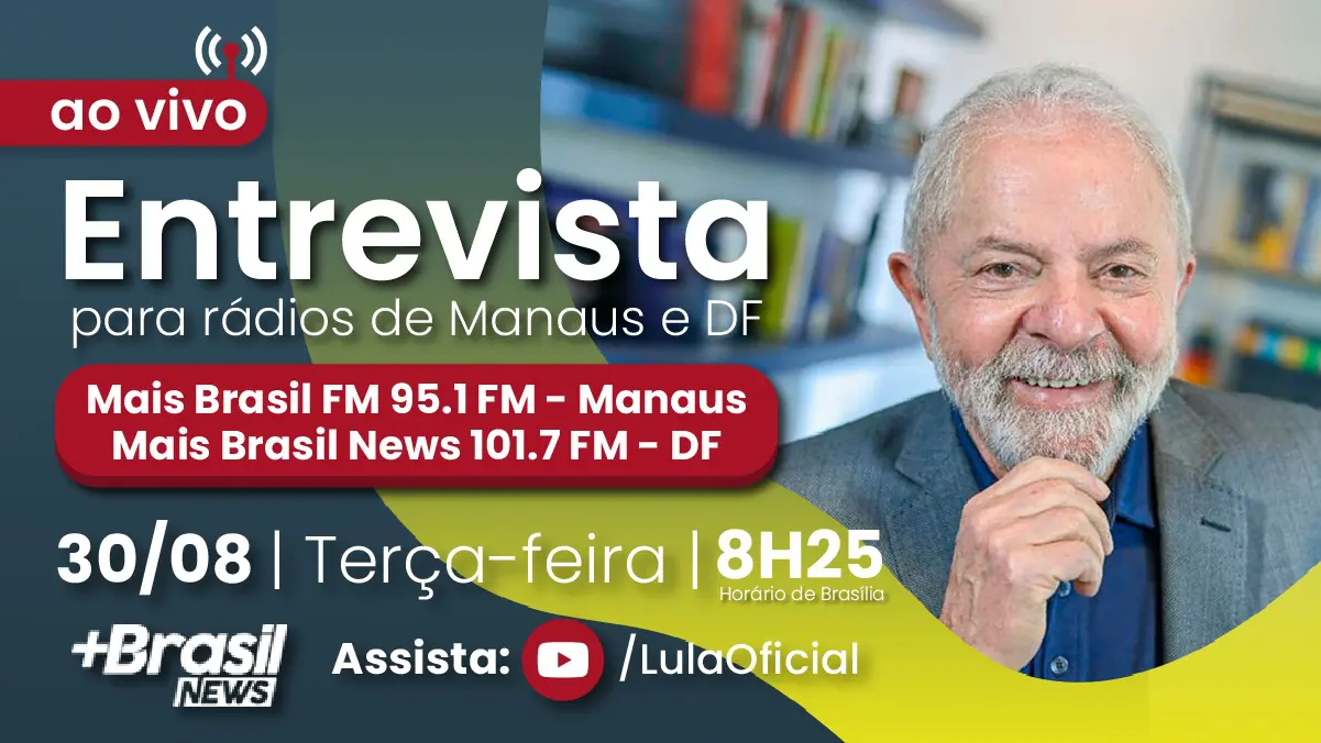 Assista: Lula concede entrevista à Rádio Mais Brasil FM nesta terça