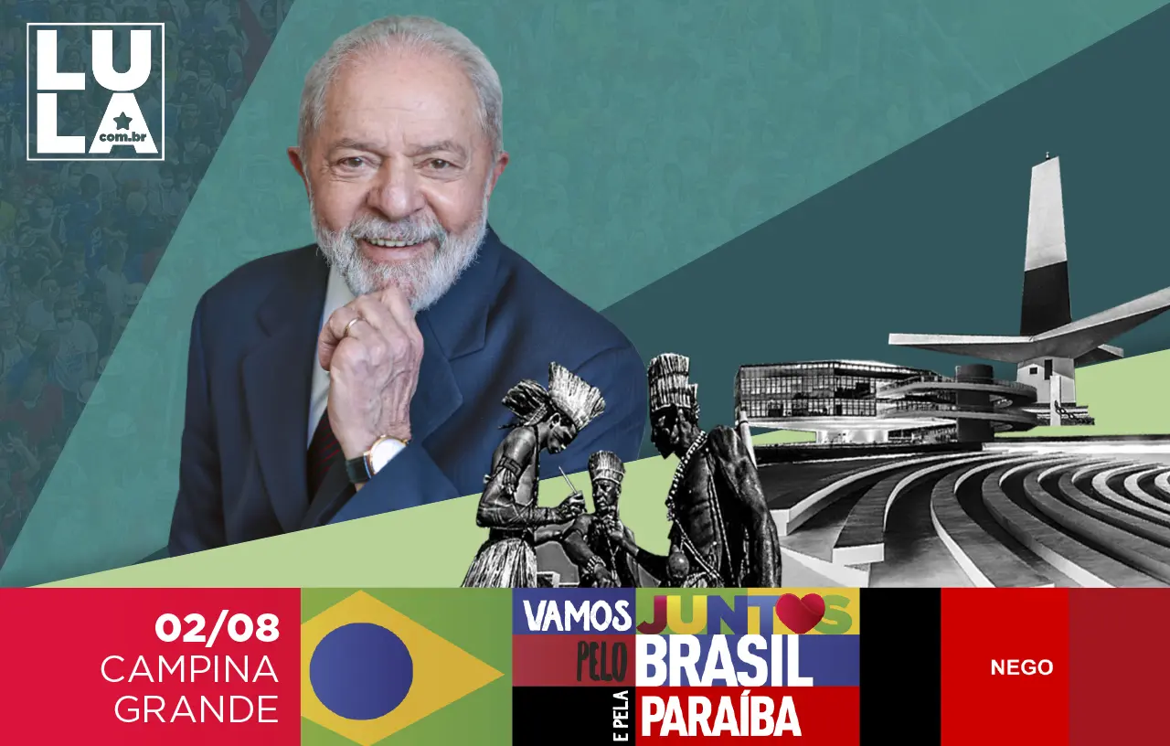 Lula chega à Paraíba e faz grande ato em Campina Grande