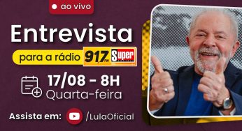 Lula dá entrevista à Rádio Super, de Belo Horizonte, nesta quarta