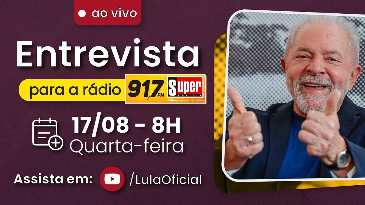 Lula dá entrevista à Rádio Super, de Belo Horizonte, nesta quarta