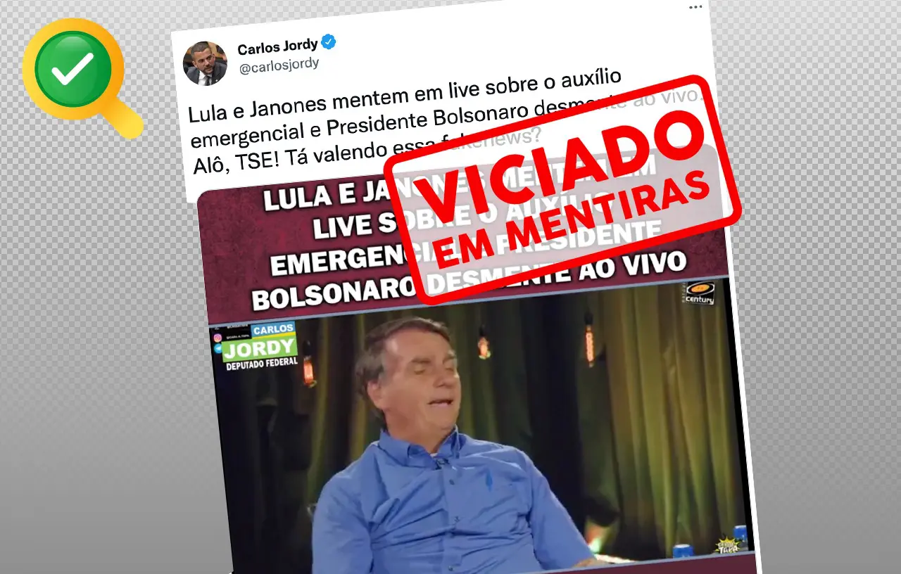 Bolsonaro insiste na mentira sobre o Auxílio Emergencial