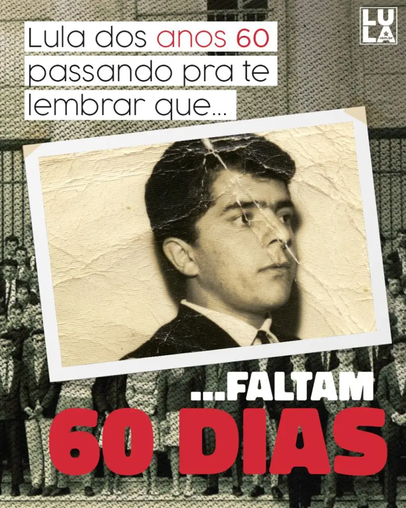 Foto da formatura de Lula no Senai, na década de 1960, para lembrar que faltam 60 dias!