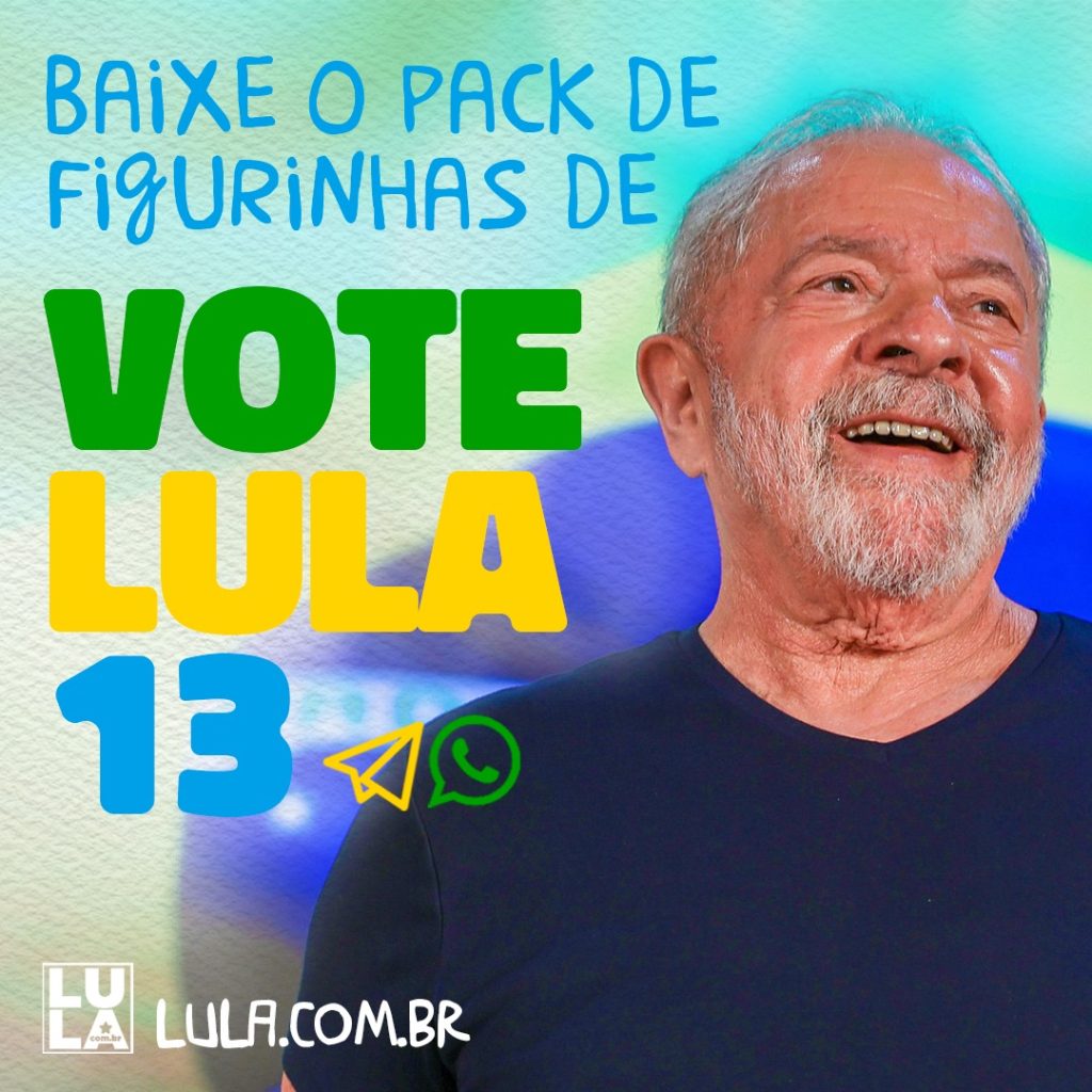 figurinhas vote Lula 13