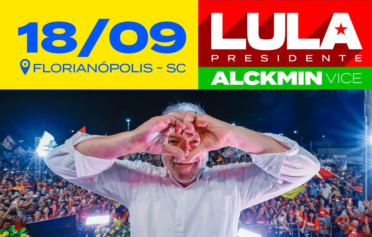 Lula no ato Todos Juntos por Santa Catarina