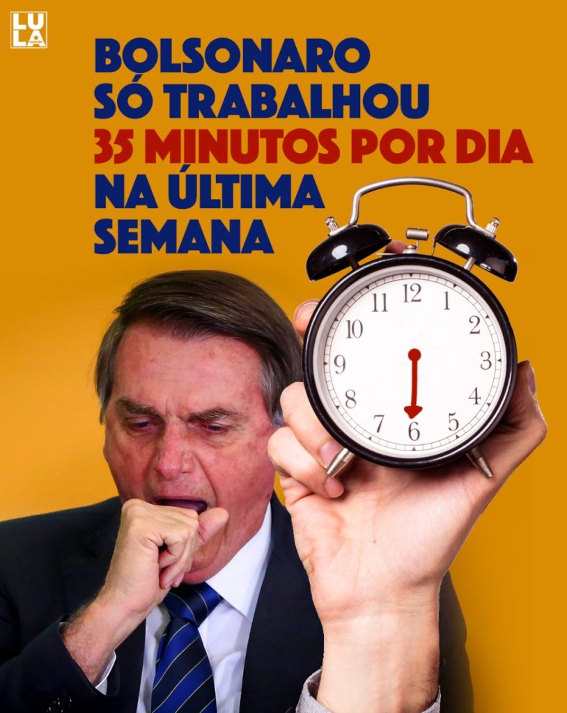 Bolsonaro trabalhou quatro horas e cinco minutos