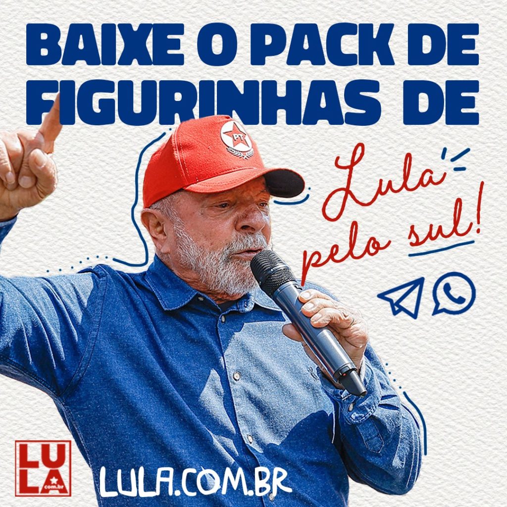 pacote de figurinhas para Zap do Lula no Sul