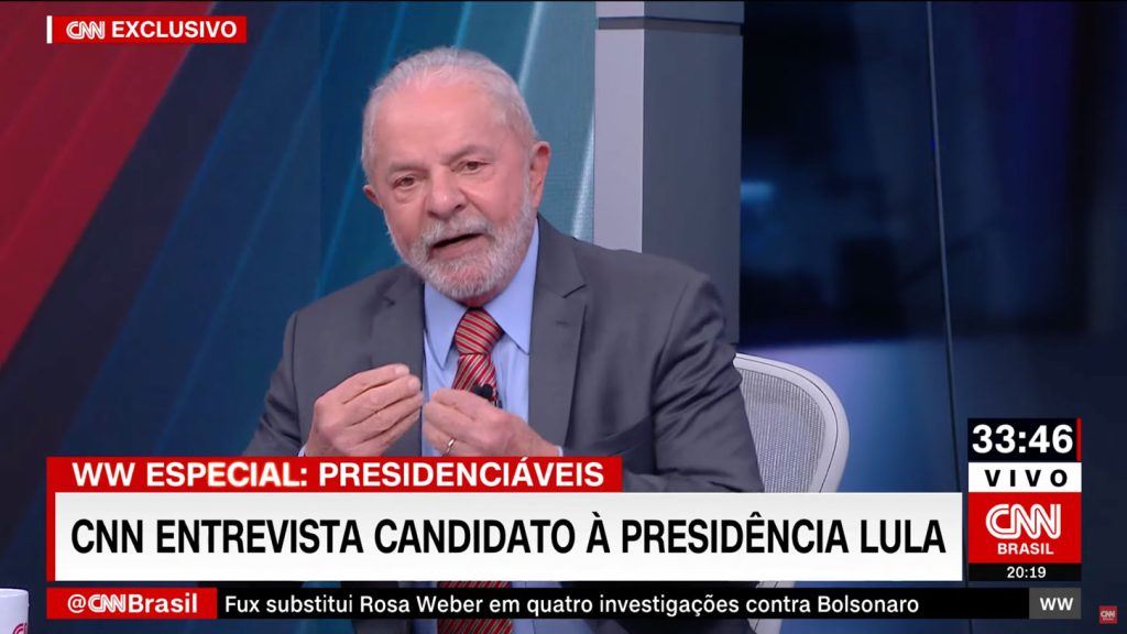 Lula diz à CNN que governo Bolsonaro foi cooptado pelo parlamento
