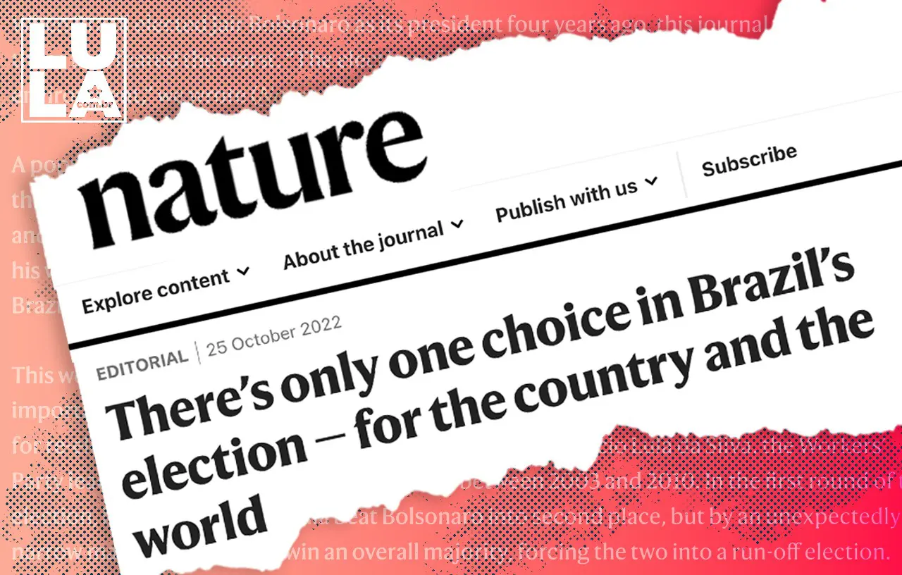 Há apenas uma opção para as eleições no Brasil, diz editorial da Nature em apoio a Lula