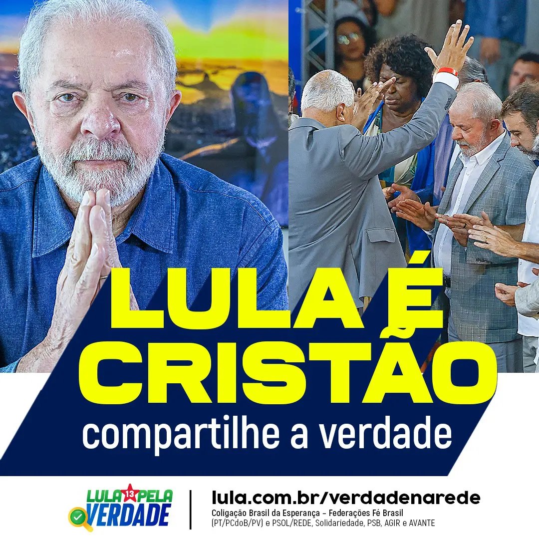 Lula é cristão. Não existe qualquer relação com satanismo