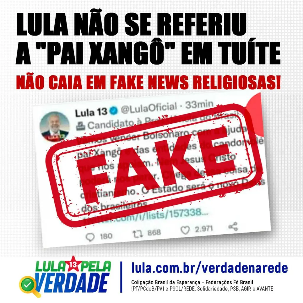 lula não tuitou sobre pai xangô