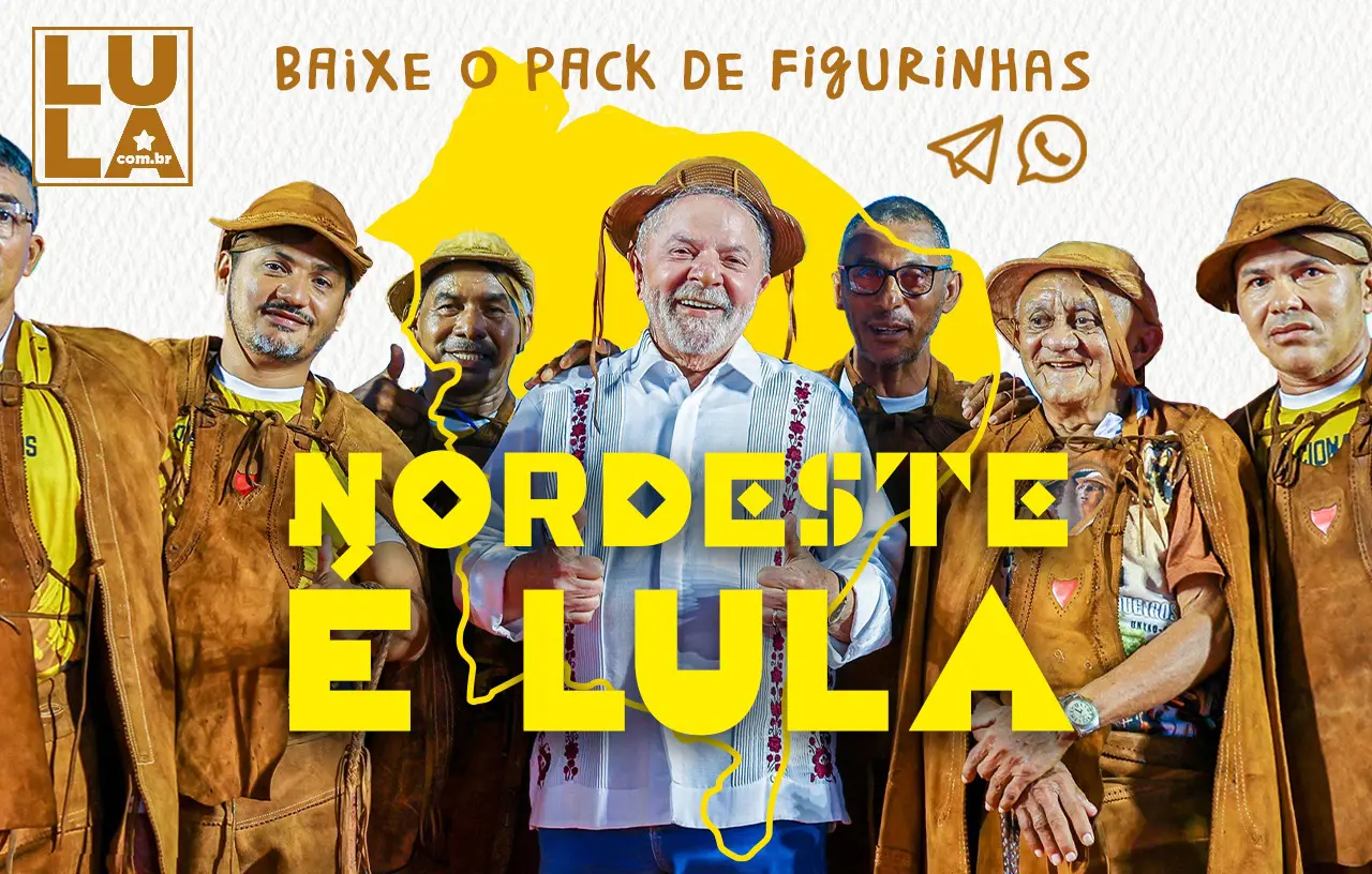 Baixe o pack de figurinhas Nordeste é Lula, Nordeste é luta!