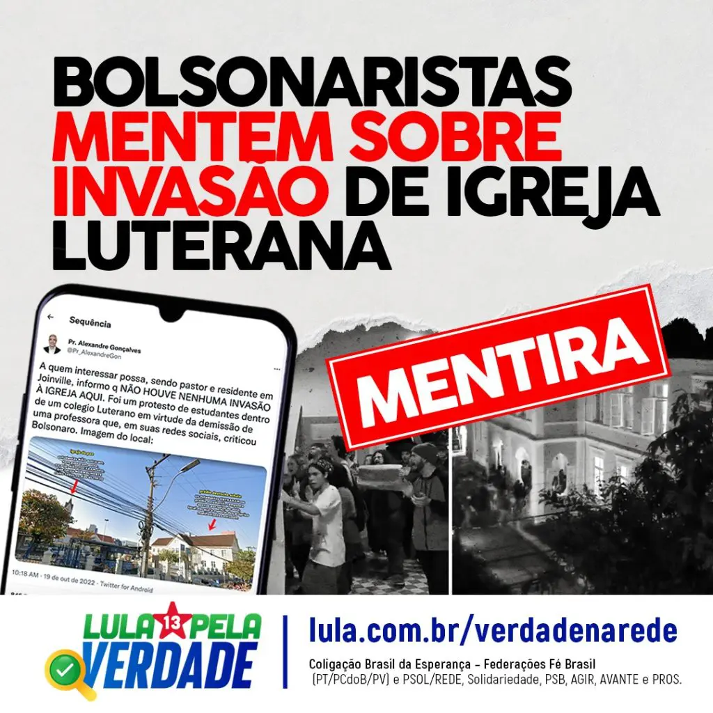 invasão a igreja luterana é mentira