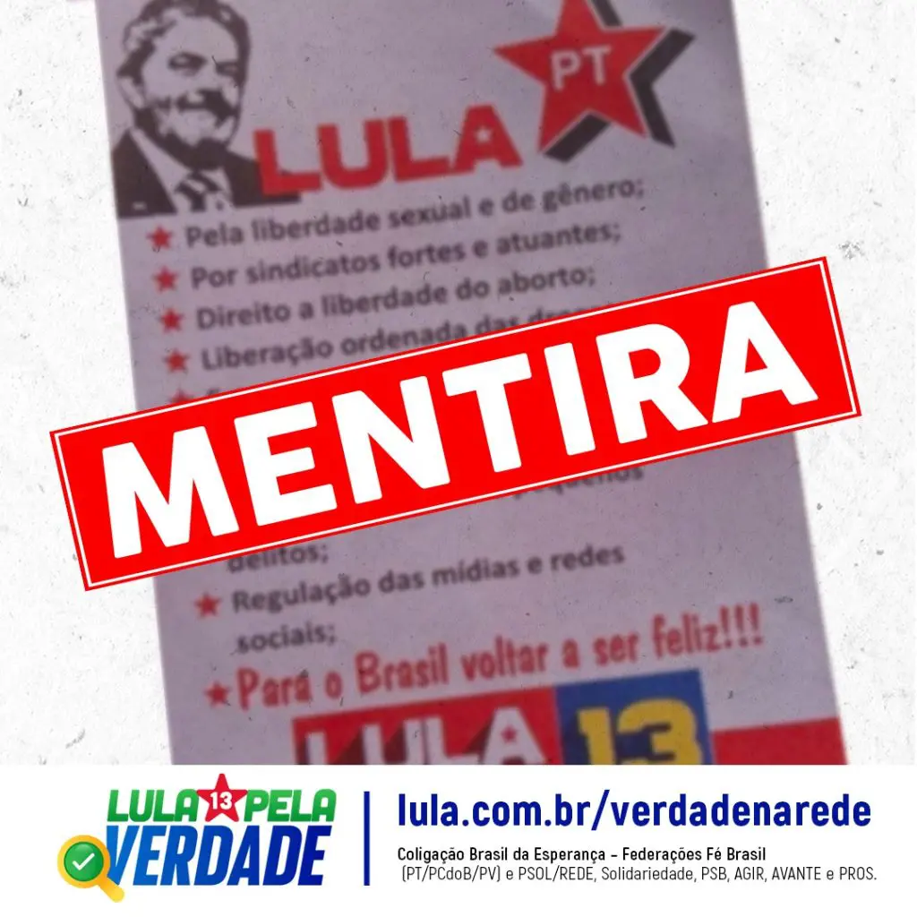 panfletos com mentiras