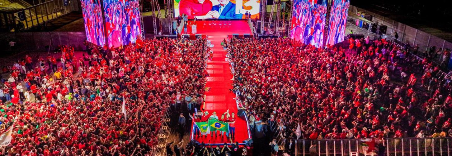 O presidente Lula durante ato de campanha em Natal (RN)
