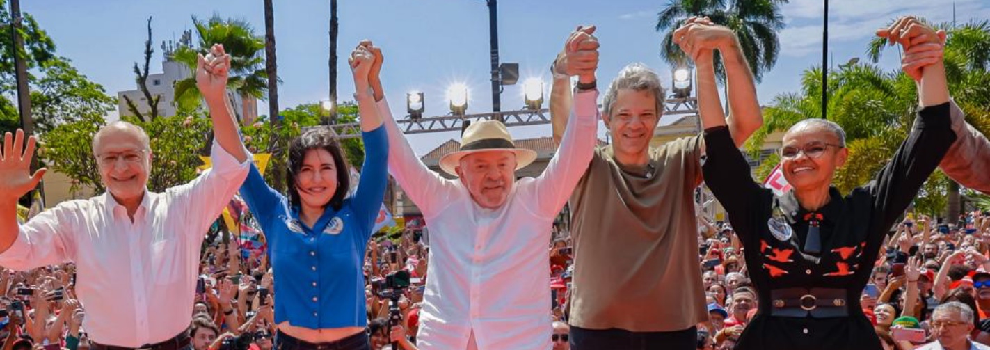 Presidente Lula com Geraldo Alckmin, Simone Tebet, Fernando Haddad e Marina Silva